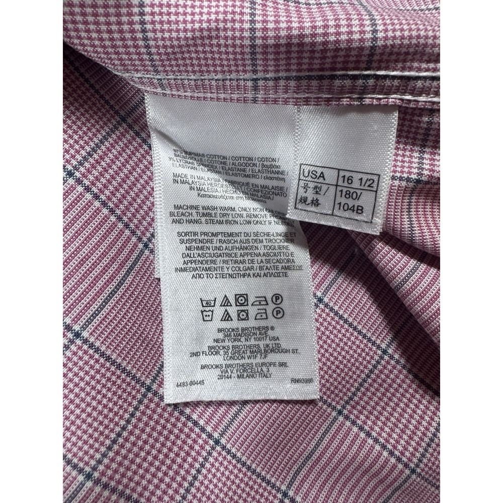 Brooks Brothers Madison Men's Red Plaid Long Sleeve Button Up Shirt Size Large - Picture 5 of 5